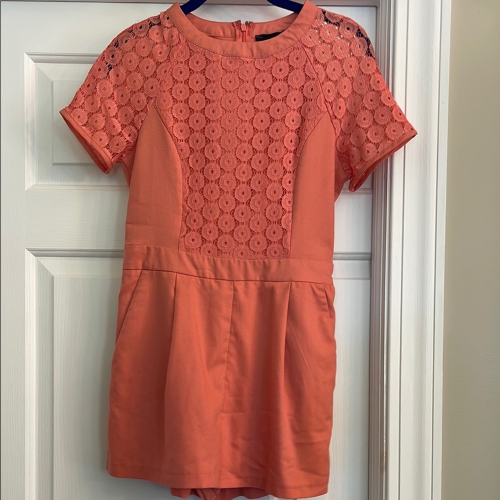 Elegant Orange Lace Kids Dress